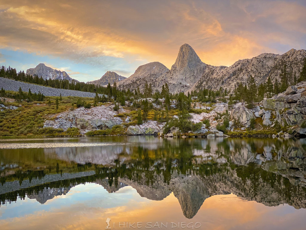 Using the zoom lens for a sunrise photo at Dollar Lake