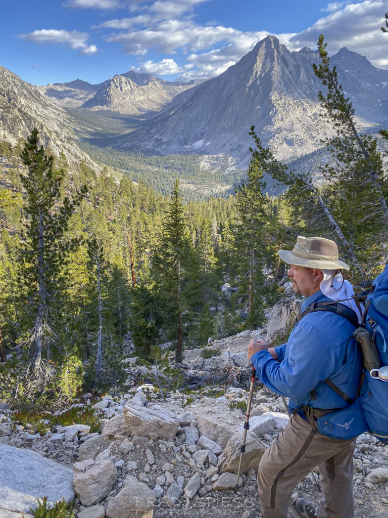 Looking down into the valley as we made our way down to Vidette Meadows